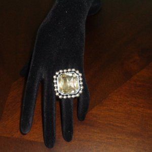 Oversized faux crystal ring- costume jewelry